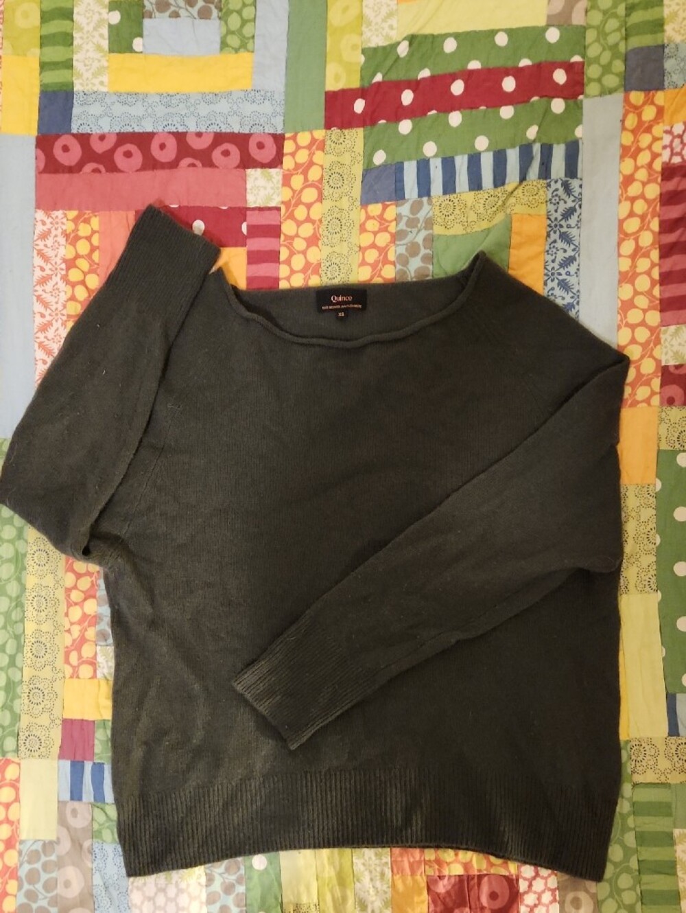 Quince Olive Green Pullover Cashmere Sweater Sz XS